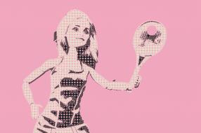 pictogram graphic tennis girl drawing