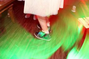 dancing in shoes in a blurred background