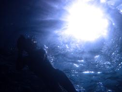Below Beneath Blue water