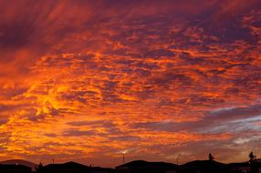 Sunset Skies Clouds red orange