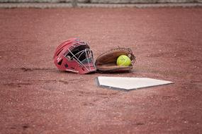 Softball Catcher and red helmet