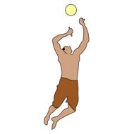 volleyball jumping man drawing