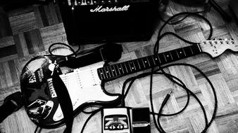 Music guitar black and white