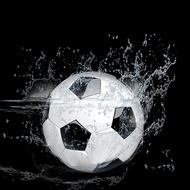 football in water, black and white