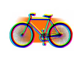 bike logo abstract colors drawing