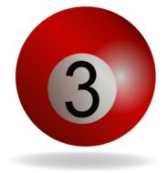 billiard ball red three drawing