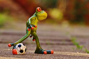 ceramic Frog Football Funny
