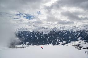 Mountain speed Skier Snow show