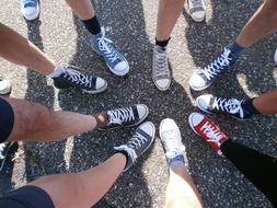 team in sport shoes