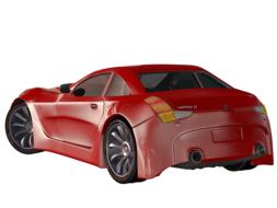 car red sports 3d drawing