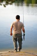Man Fishing Water river