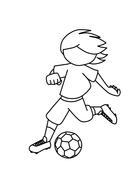 boy soccer football playing drawing