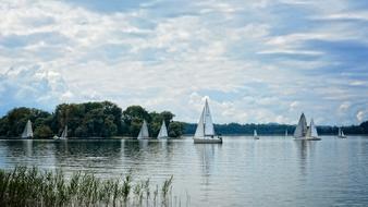 Sailing Boats on the lake in Bavaria