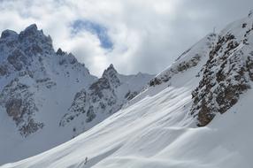 Snow Alps at sunny day, france, Haute-Savoie