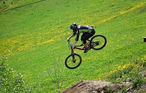 jumping bicyclist