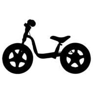 black silhouette of kid bicycle