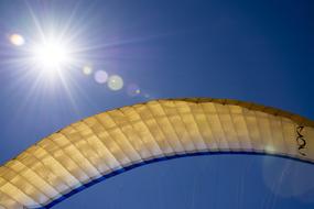 Paragliding, wing at Sky and Sun