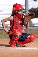 Softball Player Girl red helmet