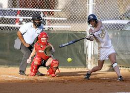 Softball Batter Catcher red uniform