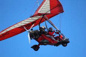 red Hang Glider at sky