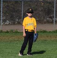The child is bored on the playing field