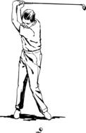 golfer person drawing