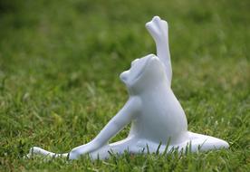 Yoga ceramic white Frog