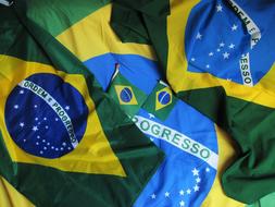 Colorful flags of the Olympiad in Brazil, with the stars