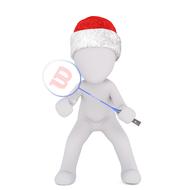 tennis player in a Santa hat 3D Model drawing