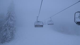 Winter Carpathian Mountains cable car