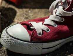 toe of red sports shoe