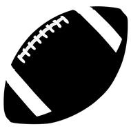 Image of the Black and white American football ball at white background