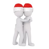 tango in Santa hats 3d drawing