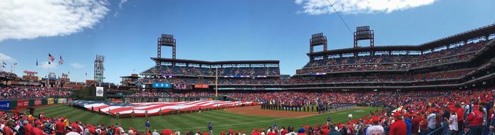 Baseball stadium at beginning of game, usa, Pennsylvania, Philadelphia