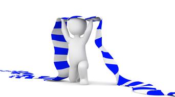 fan scarf football blue white 3d
