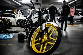 Motorbike Harley Davidson with yellow wheel