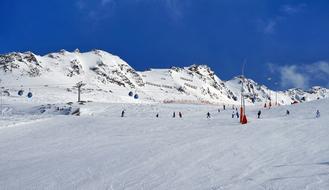 ski slope in the village of Obergurgl, Alps, Austria