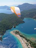 Paragliding Parachute over nature