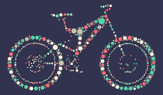 colors bike mountain drawing