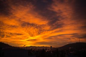 orange sunrise over the mountains