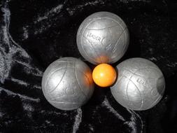 silver balls for boules, game