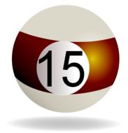 billiard striped ball brown 15 drawing