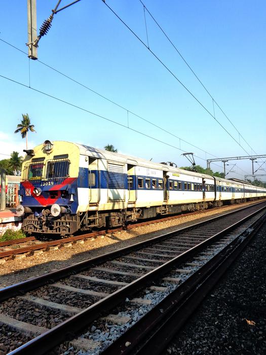 electric train on railway in India