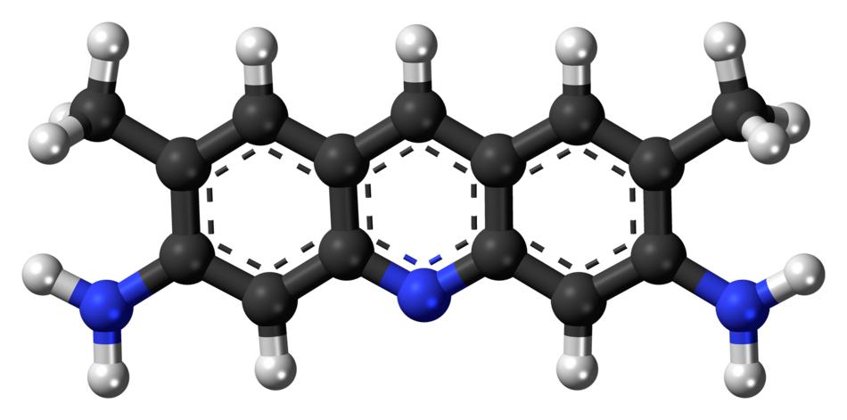 Colorful model of Acridine Yellow, at white background, clipart