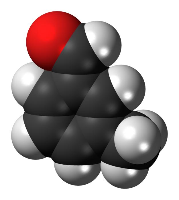 methylbenzaldehyde molecule as a 3d model