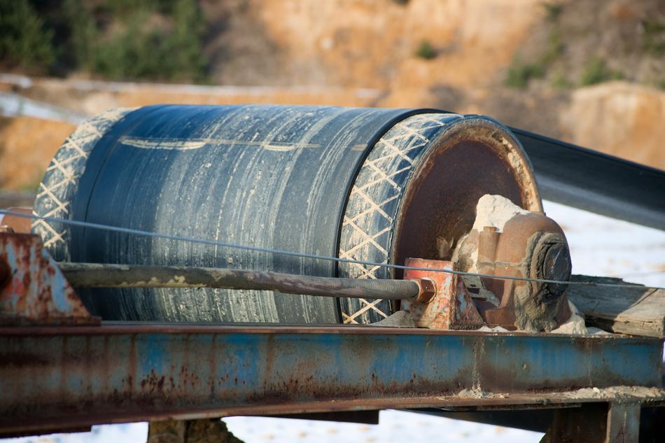 broken electric motor on a gravel pit
