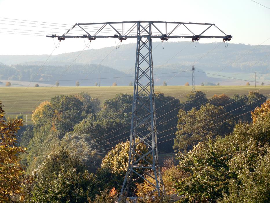 Strommast Power Line and forest