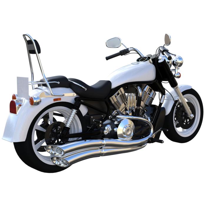 Beautiful, white and black motorcycle, at white background