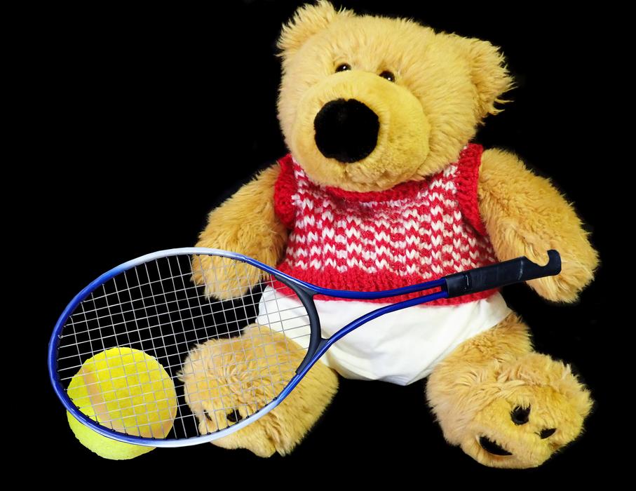 Teddy Bear Toy with tennis racket