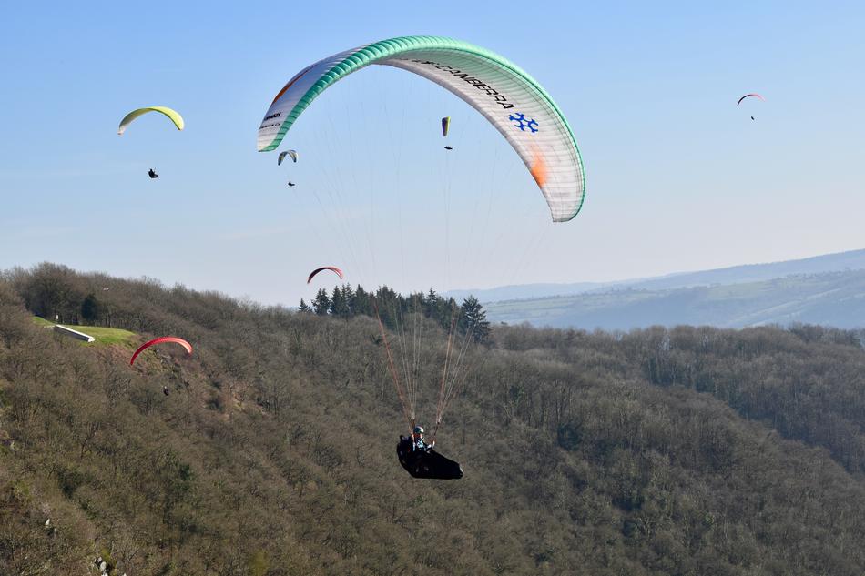 paragliding over mountains in france